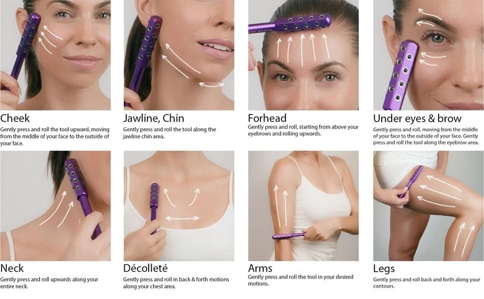 Facial Massaging Beauty Roller – 24 Stone Facial Massager for Sculpting, Firming