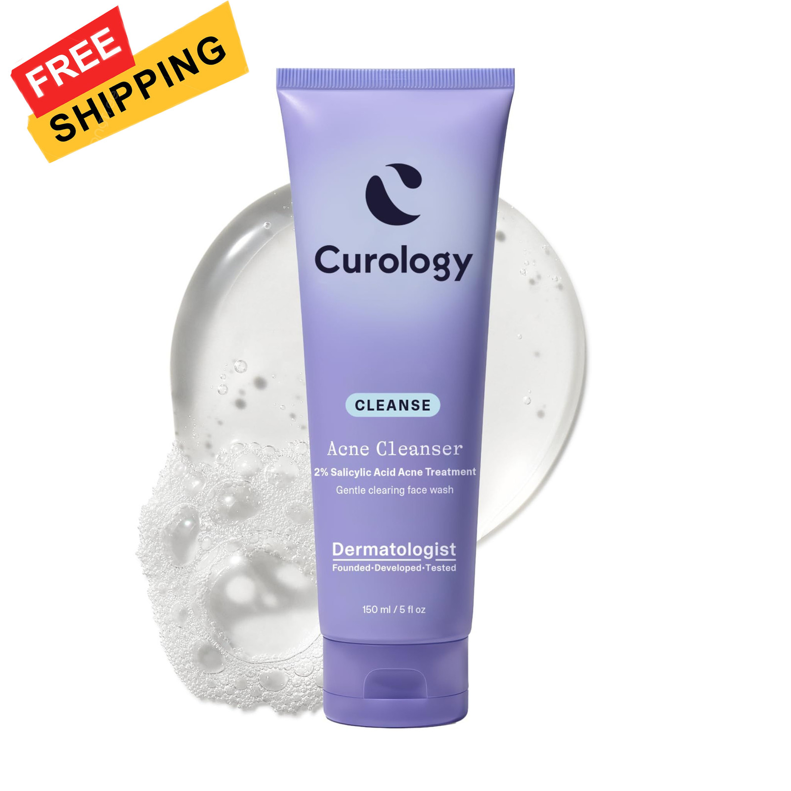 Curology 2% Salicylic Acid Face Wash for Acne Prone Skin, 5 Fl Oz (Pack of 1)