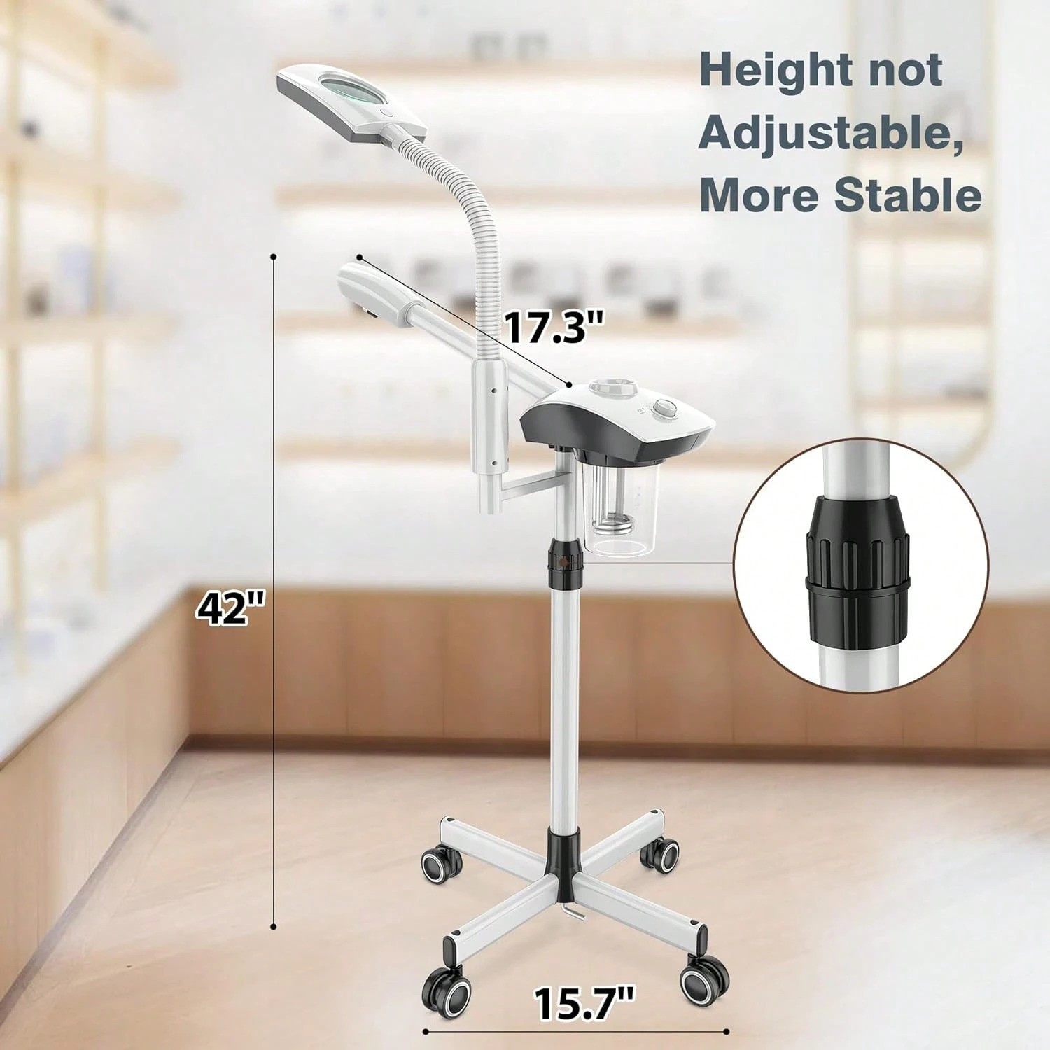 2 in 1 Facial Steamer with 3X Magnifying Lamp, Rolling Stand