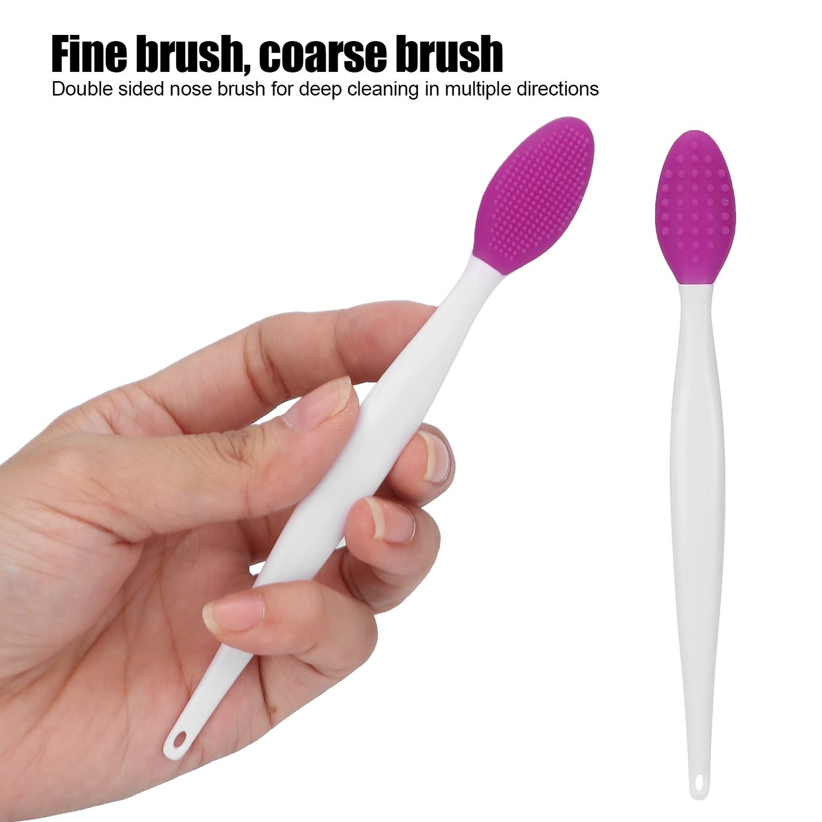Nose Cleaning Tool, Double Sided Silicone Brush Cleansing Purple