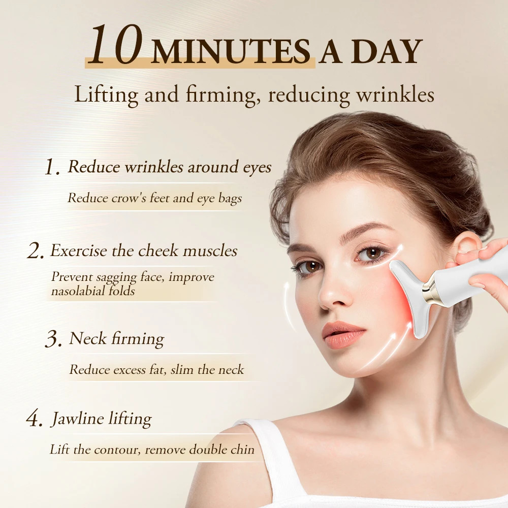 ANLAN 24K Gold Neck Beauty Device LED Facial Massager Skin Care Lifting Tool