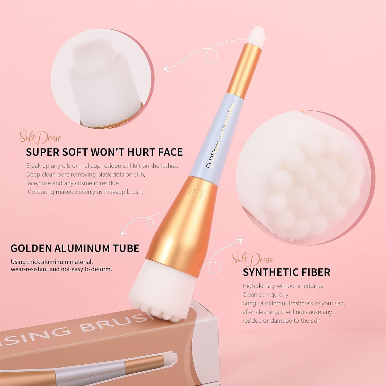 Manual Facial Cleansing Brush, 2-in-1 Skin Care face Brush Dual End Facial Ma…