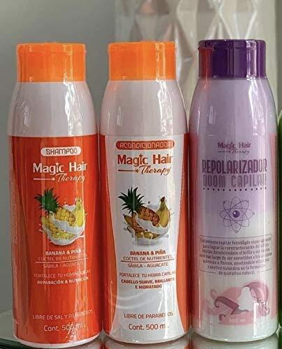 Magic Hair Therapy Shampoo ,Acondicionador Banana Pina y Repolarizador BOOM
