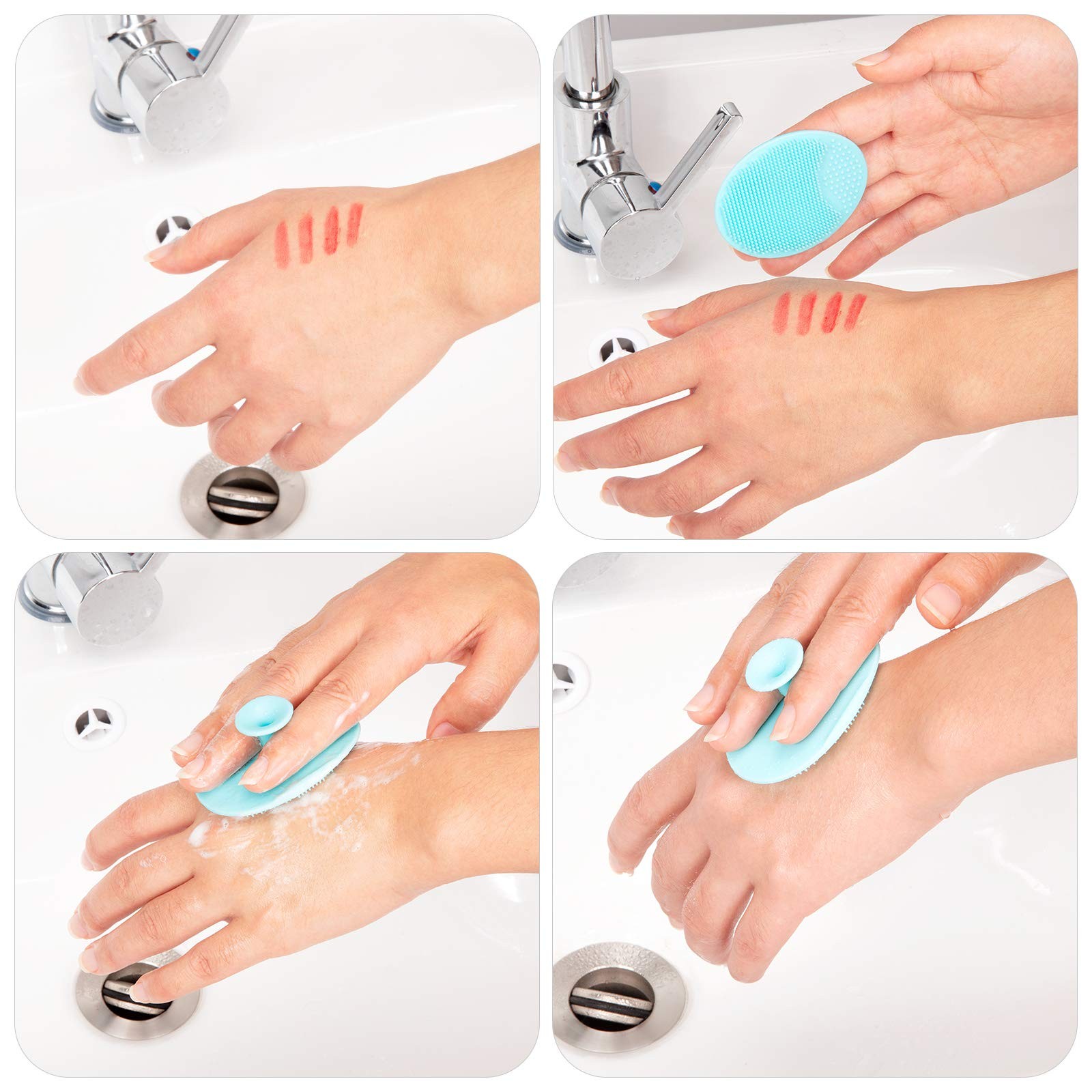 4 Pack Face Scrubber,JEXCULL Soft 4 Count (Pack of 1), Multi-colored-b
