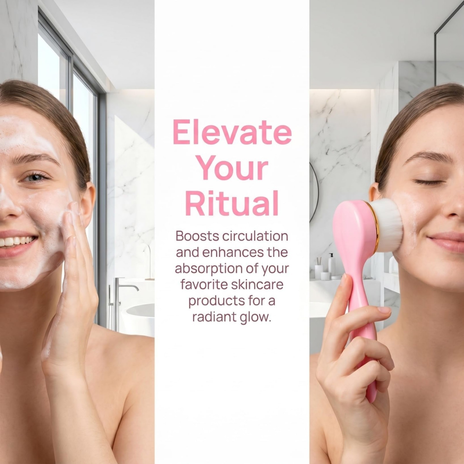 Manual Facial Cleansing Brush Tool – Soft Bristles for Deep Pore Cleansing & Exf