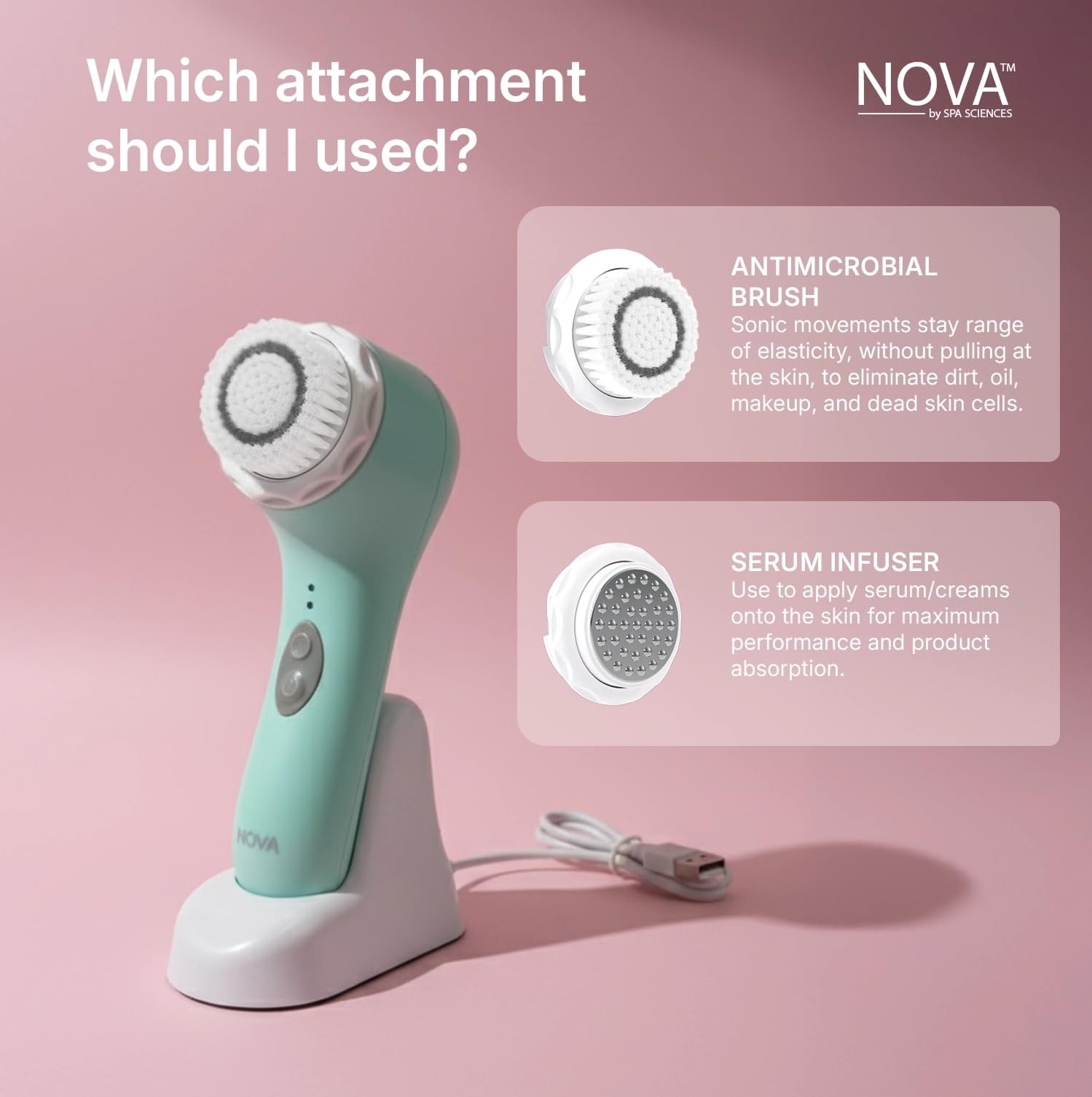 Spa Sciences – Nova – Sonic Cleansing Brush Bristles Infusion System Anti-Aging