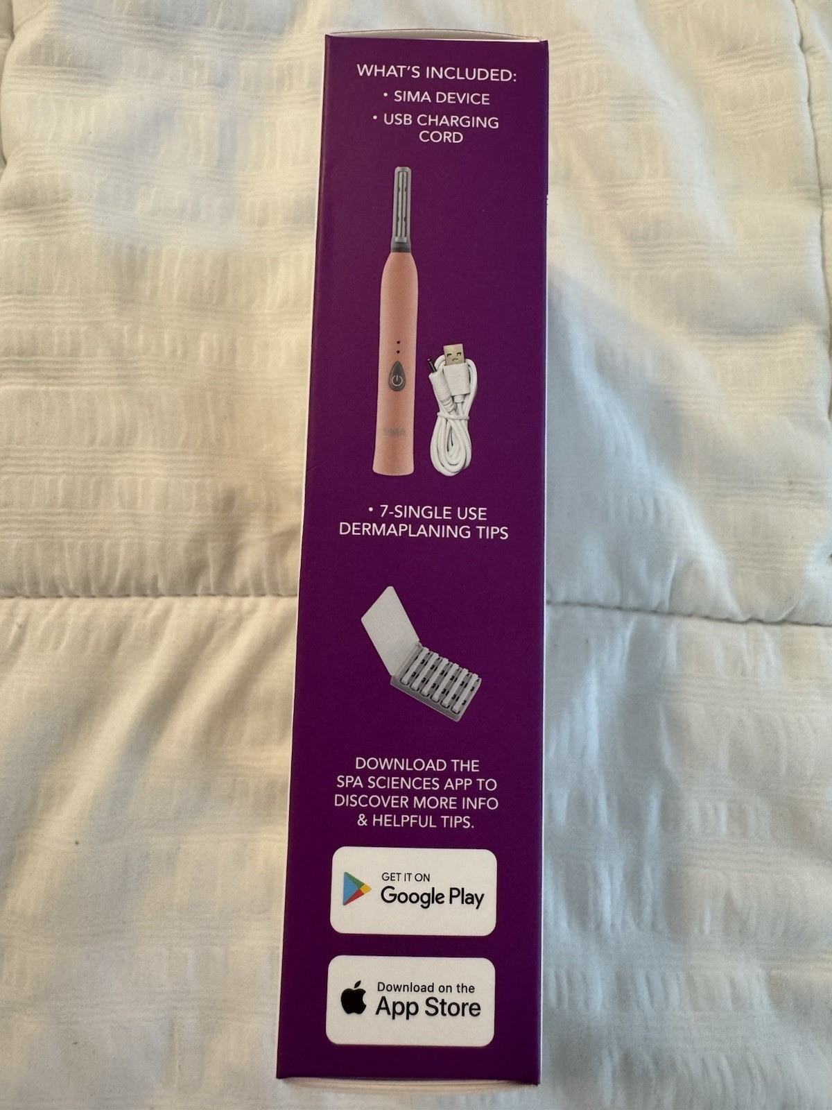 Spa Sciences SIMA At Home Sonic Dermaplaning Device Skincare Exfoliate USB Pink