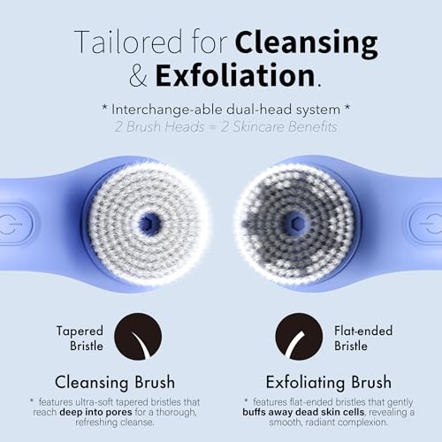 NågraCoola Electric Facial Cleansing Brush – Rechargeable Waterproof Light Blue