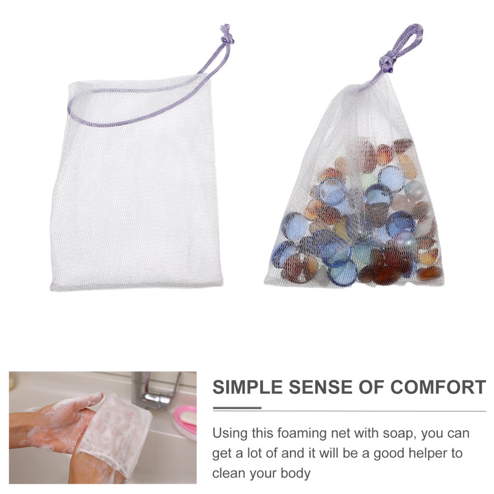 40 Pcs Hanging Soap Foaming Net Mesh Bag Facial Cleanser For Body Bath