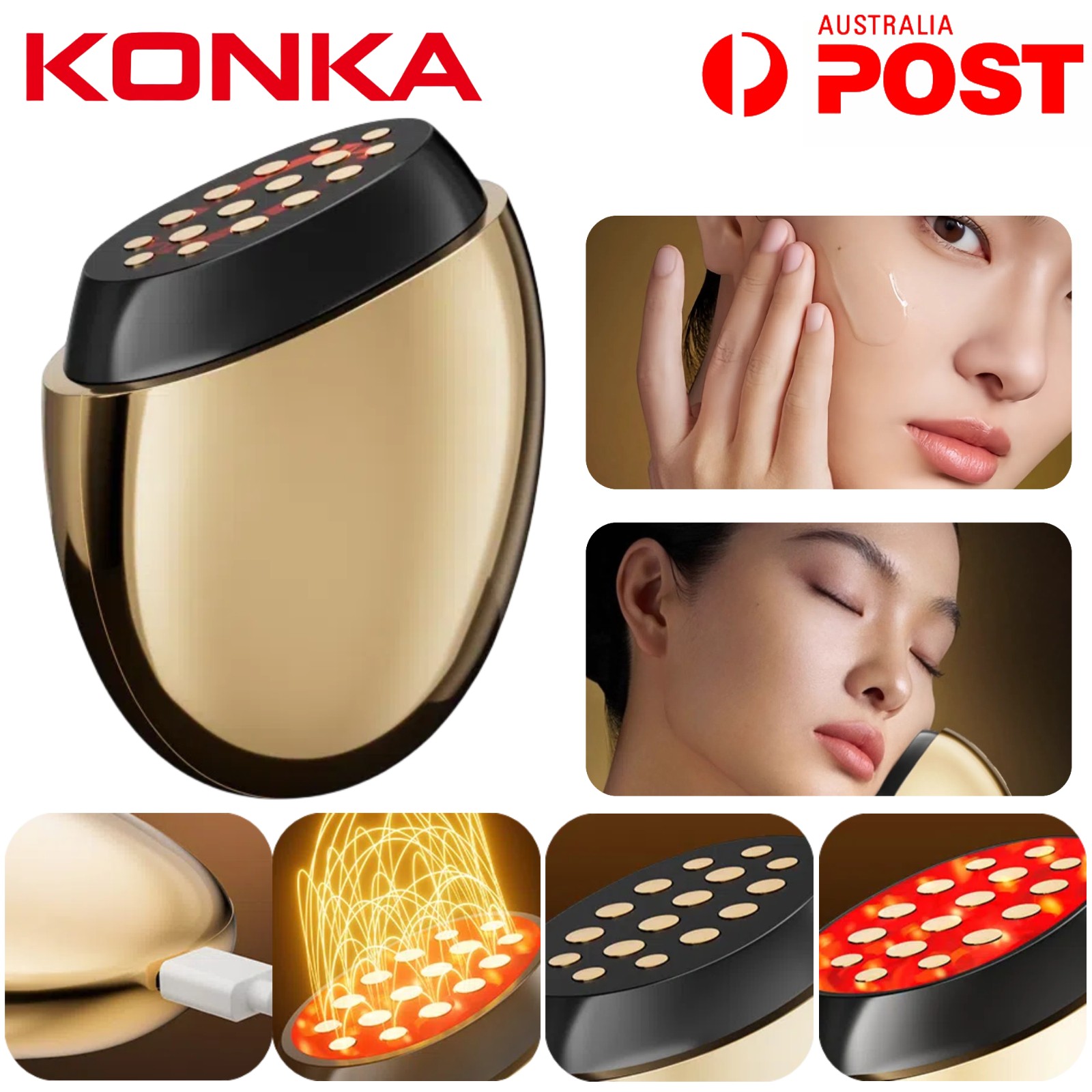 KONKA Electric Facial Massager EMS Red Light Introducer Face Skin Cleansing Care