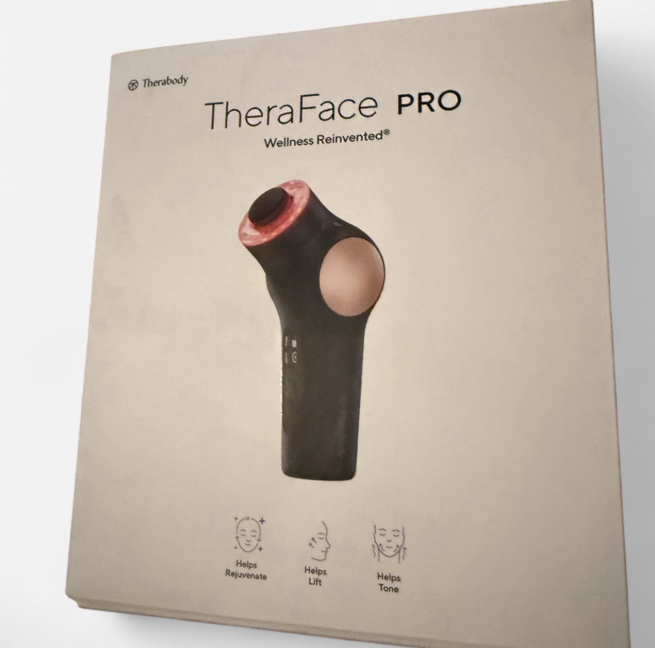 Therabody TheraFace PRO Wireless Facial Device Rejuvenate Lift Tone Black Gold
