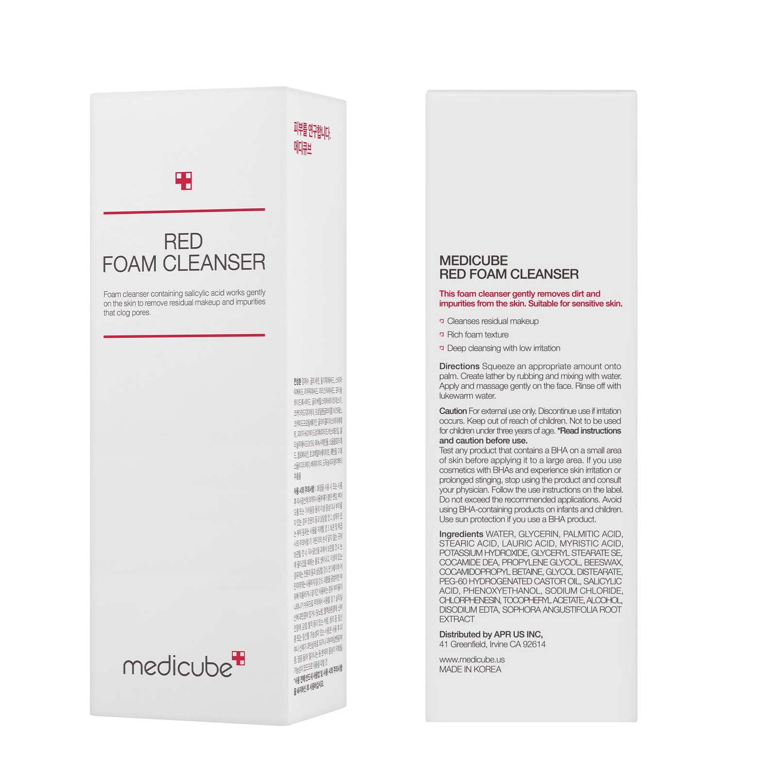 medicube Facial Cleanser Red Foam 4.08 Fl Oz (Pack of 1), Salicylic Acid(BHA)