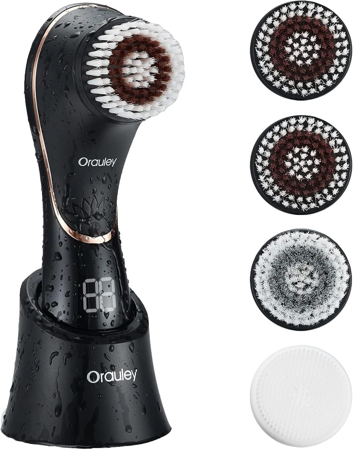 Advanced Waterproof Facial Brush with 4 Brush Heads – Rechargeable Convenience