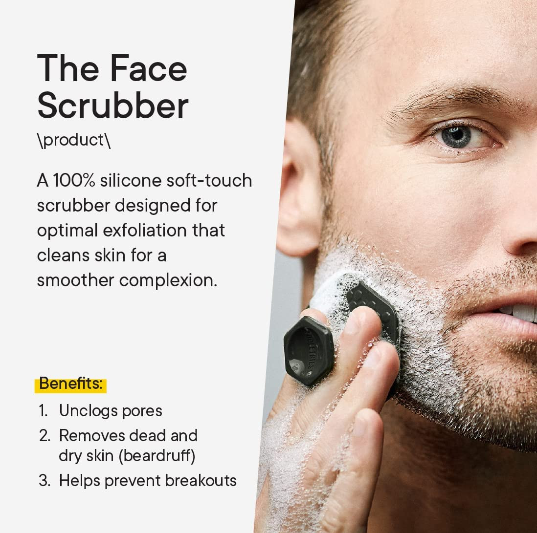 Men’S Face Scrubber – Premium Silicone Facial Cleansing Brush, Gentle Exfoliator