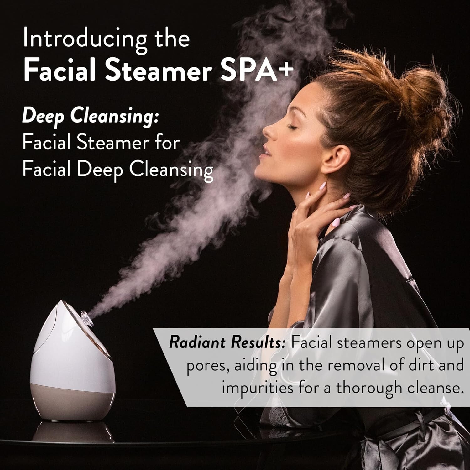 Facial Steamer SPA+ Microderm GLO Nano Ionic Facial Sauna & Humidifier Portable