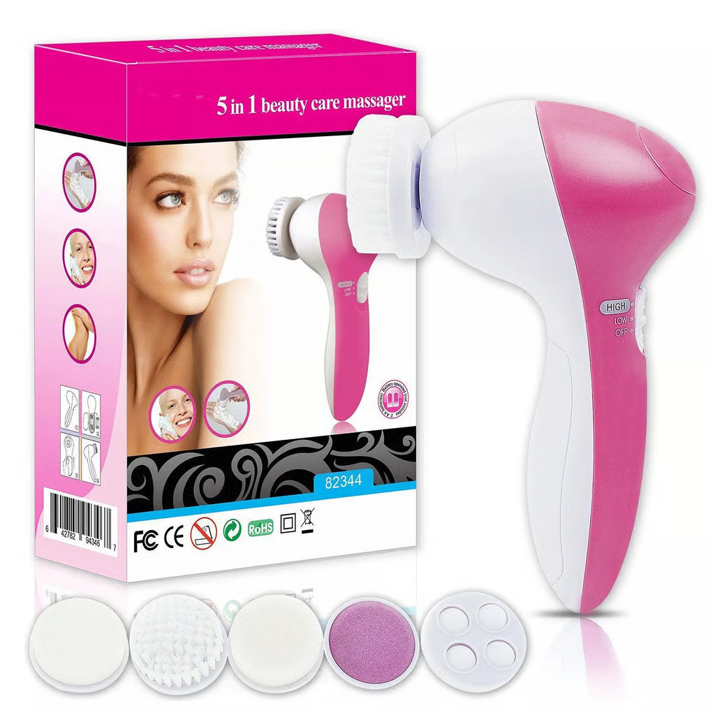 Electric Face Brush Cleaner 5 Detachable Face Cleansing Brushes NEW