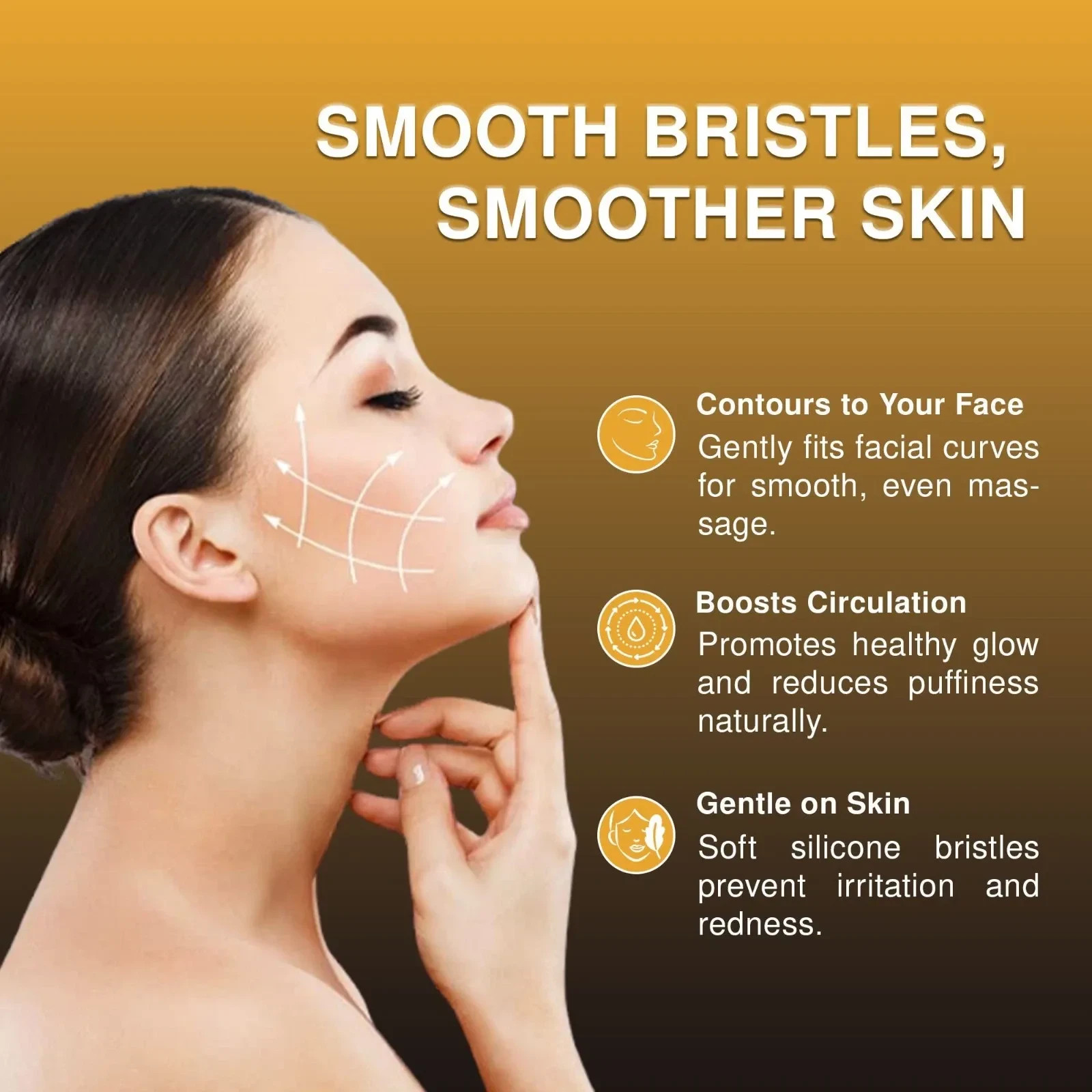 2Pcs Lymphatic Contour Face Brush Dry Massage Double Chin Jawline Sculpting Tool