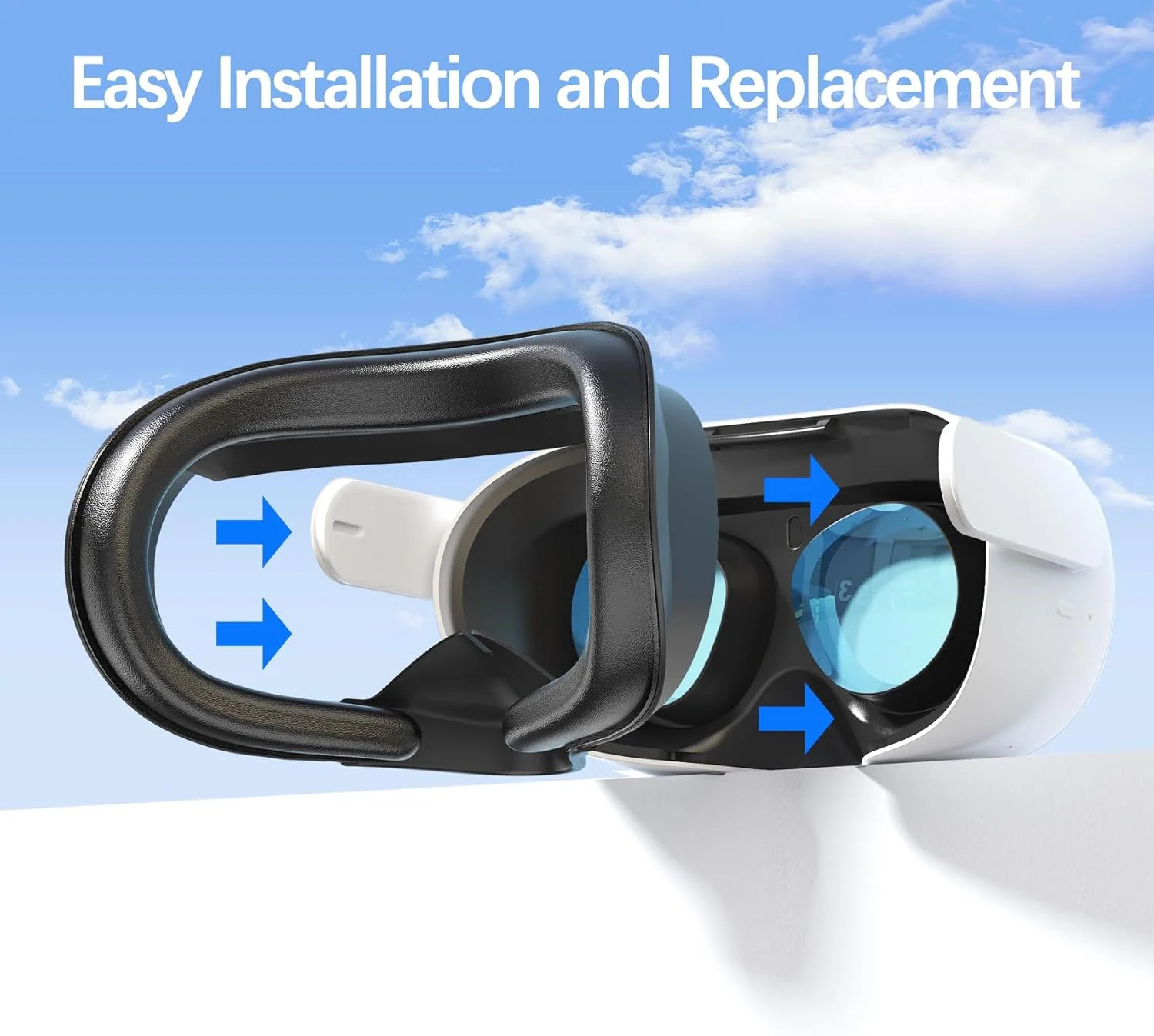 Face Cushion Pad for Meta Quest 2 VR Facial Interface Replacement PU Leather Foa