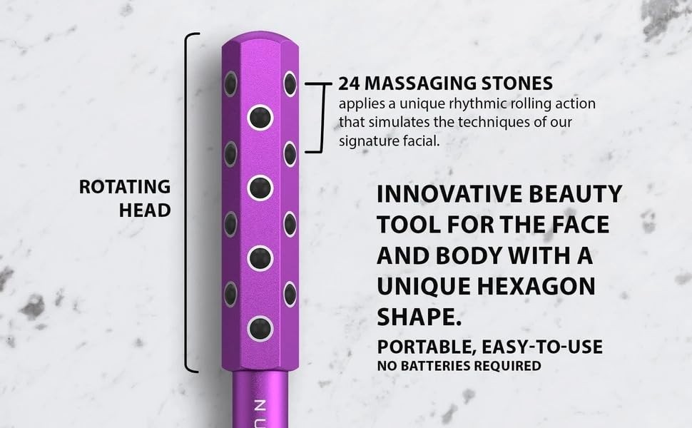 Facial Massaging Beauty Roller – 24 Stone Facial Massager for Sculpting, Firming