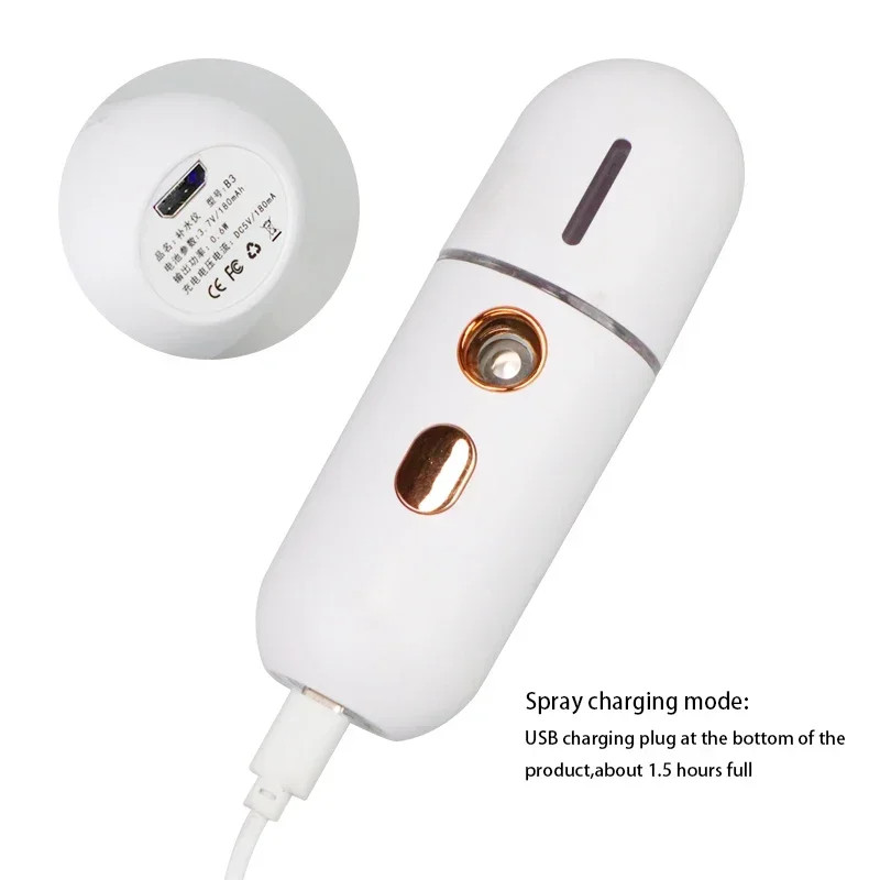 Mini Portable Humidifier Nano Mister Facial Steamer Device Beauty Spray Hydratin
