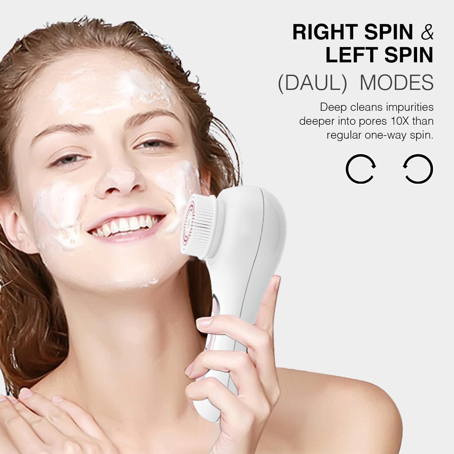 NEW Rechargeable IPX7 Waterproof Face Scrubber Exfoliator Facial Cleansing Brush