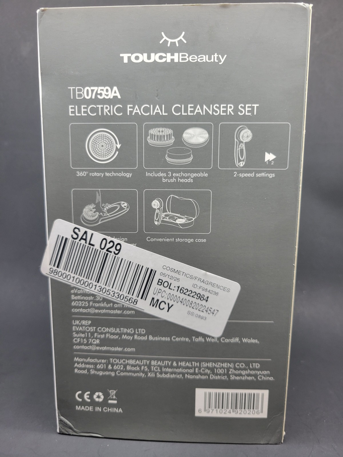 TOUCHBeauty Electric Facial Cleansing Brush device set TB-0759A