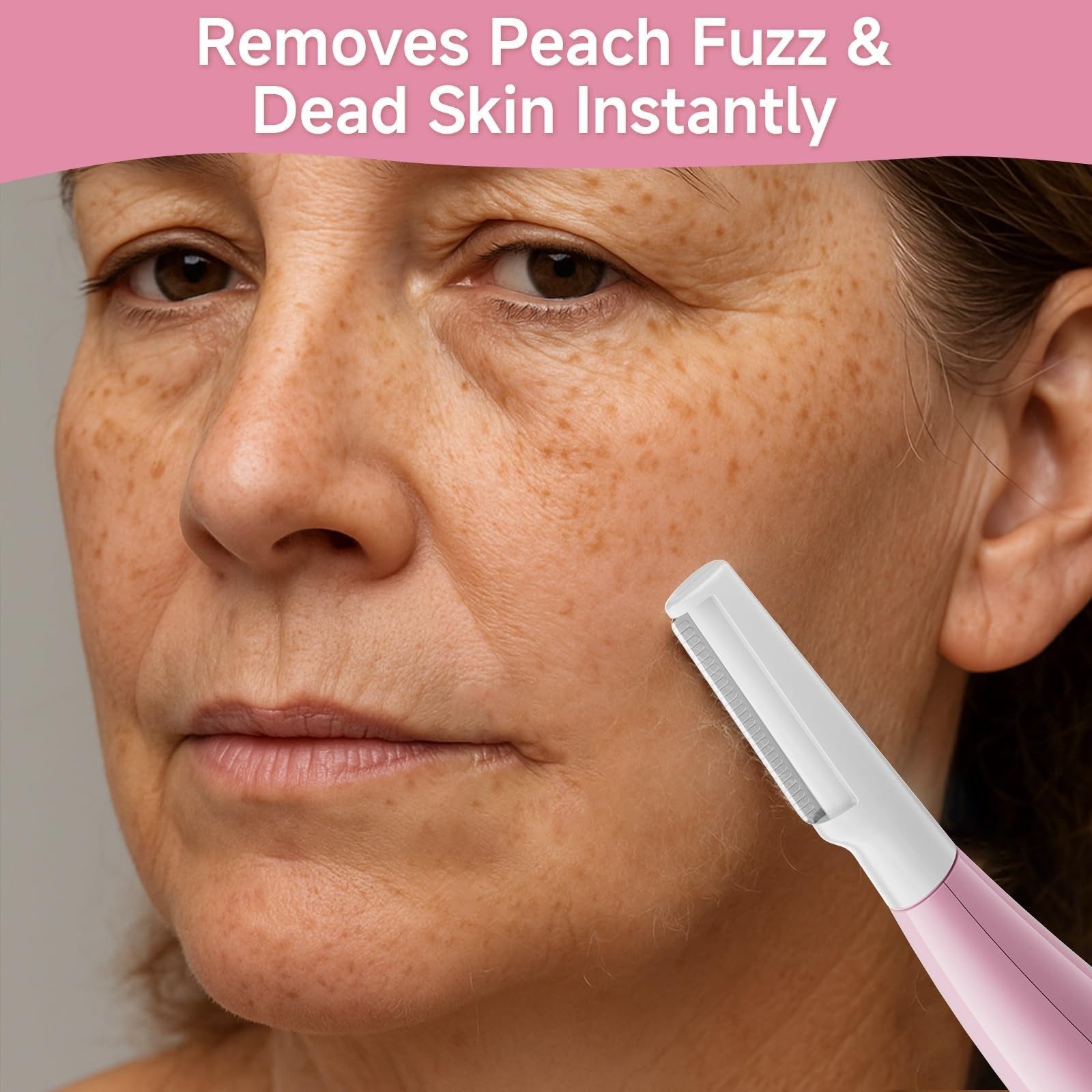Women’s Sonic Dermaplane Razor – Facial Exfoliation, Peach Fuzz Removal, Anti-Ag