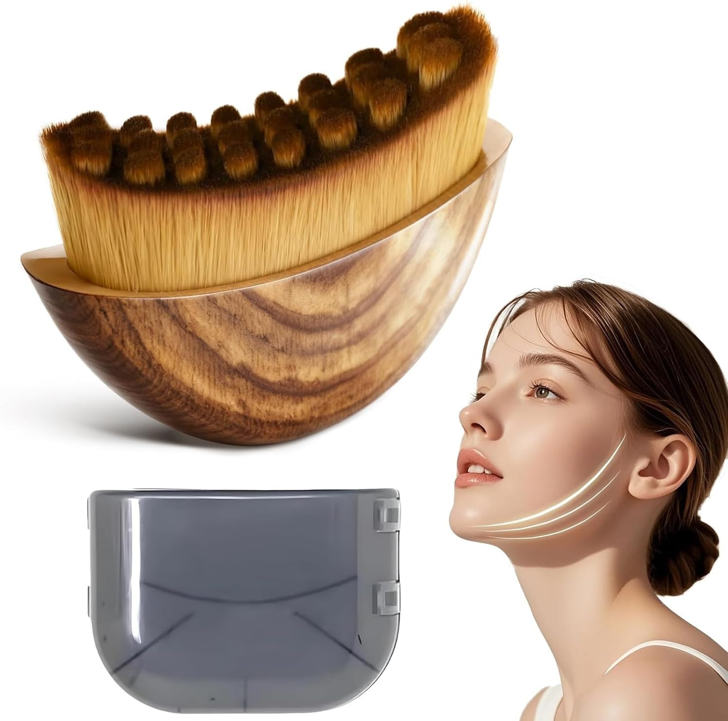 New Lymphatic Contour Face Brush – Dry Brushing Face Massager for Lymphatic Drai
