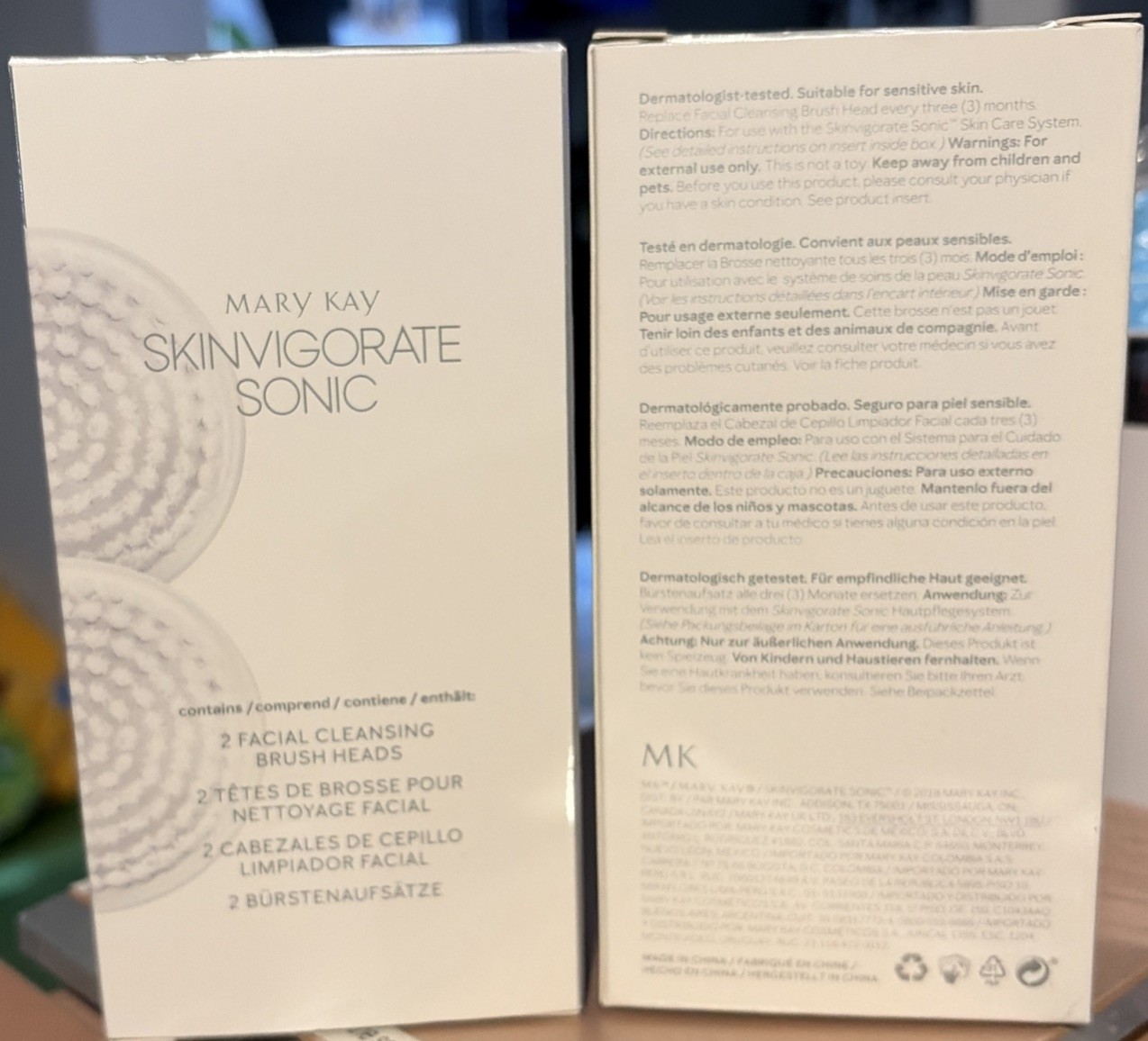 Mary Kay Skinvigorate Sonic Skin Care System-4 replacement Brush Head-New in Box