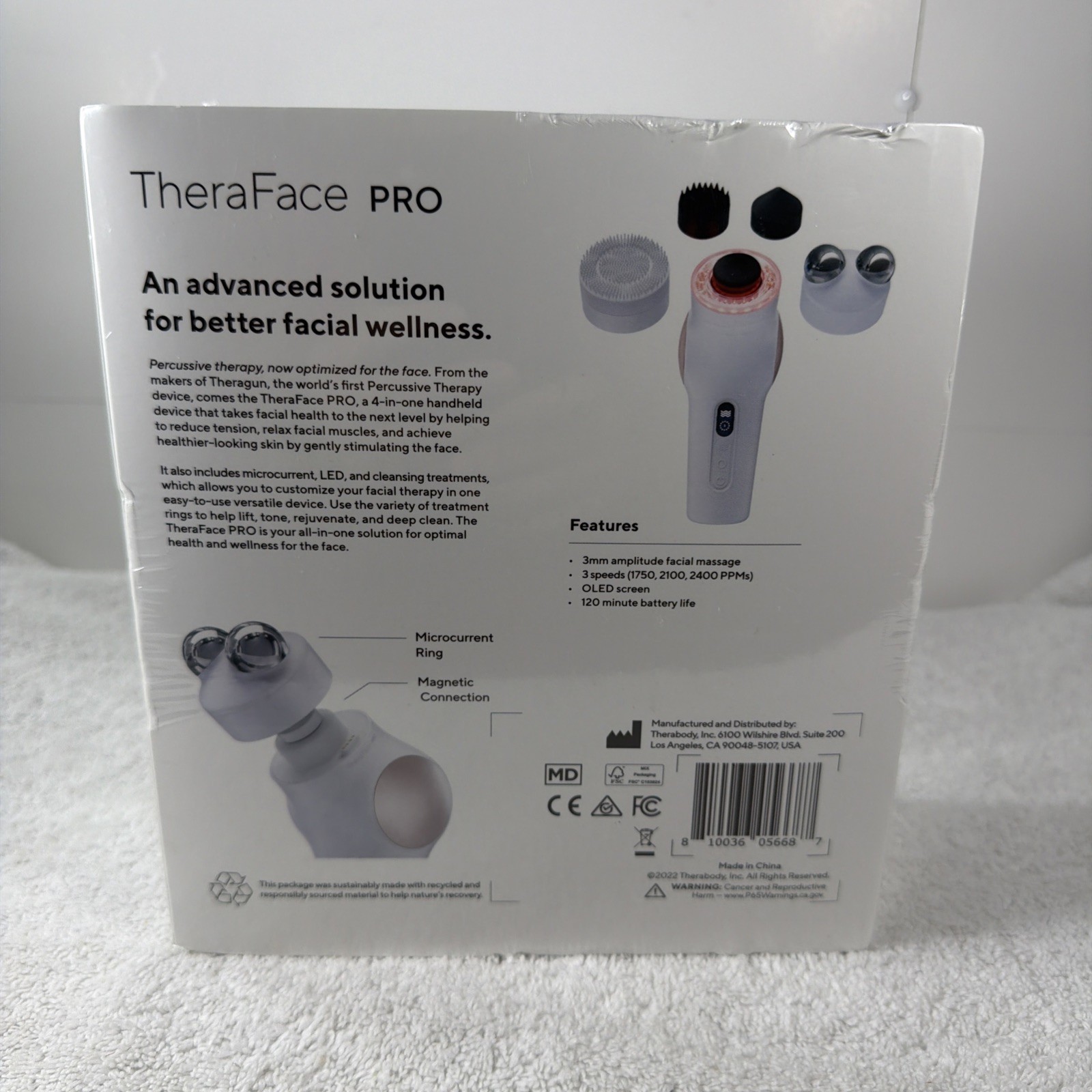 Therabody – TheraFace PRO – Multi-Use Facial Health Device – White – NEW