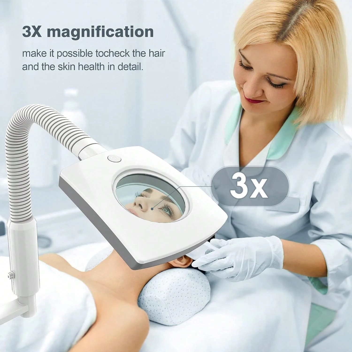 2 in 1 Facial Steamer with 3X Magnifying Lamp, Rolling Stand