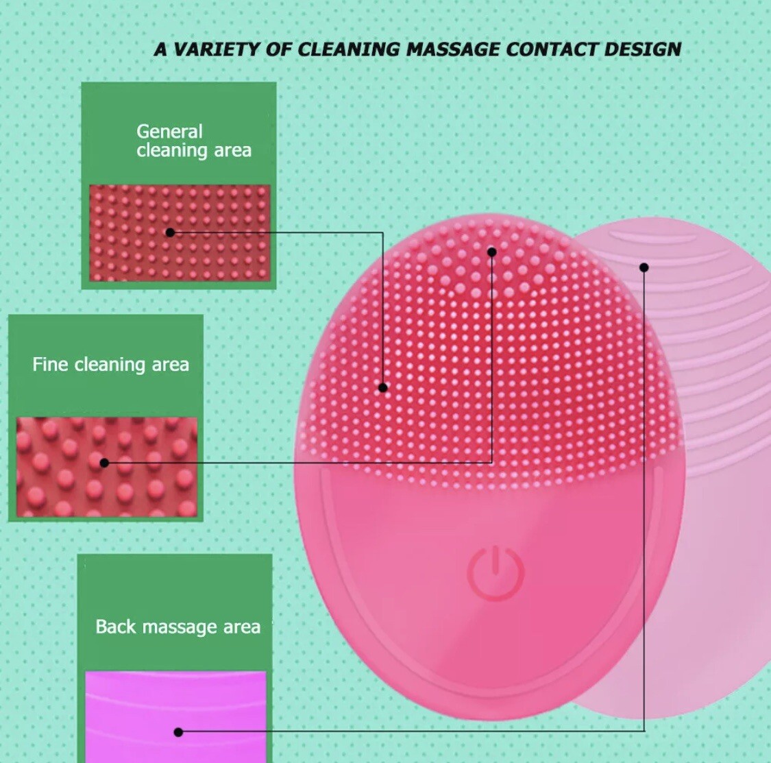 Silicone Electric Facial Cleansing Device (Pink). Free shipping USPS First class