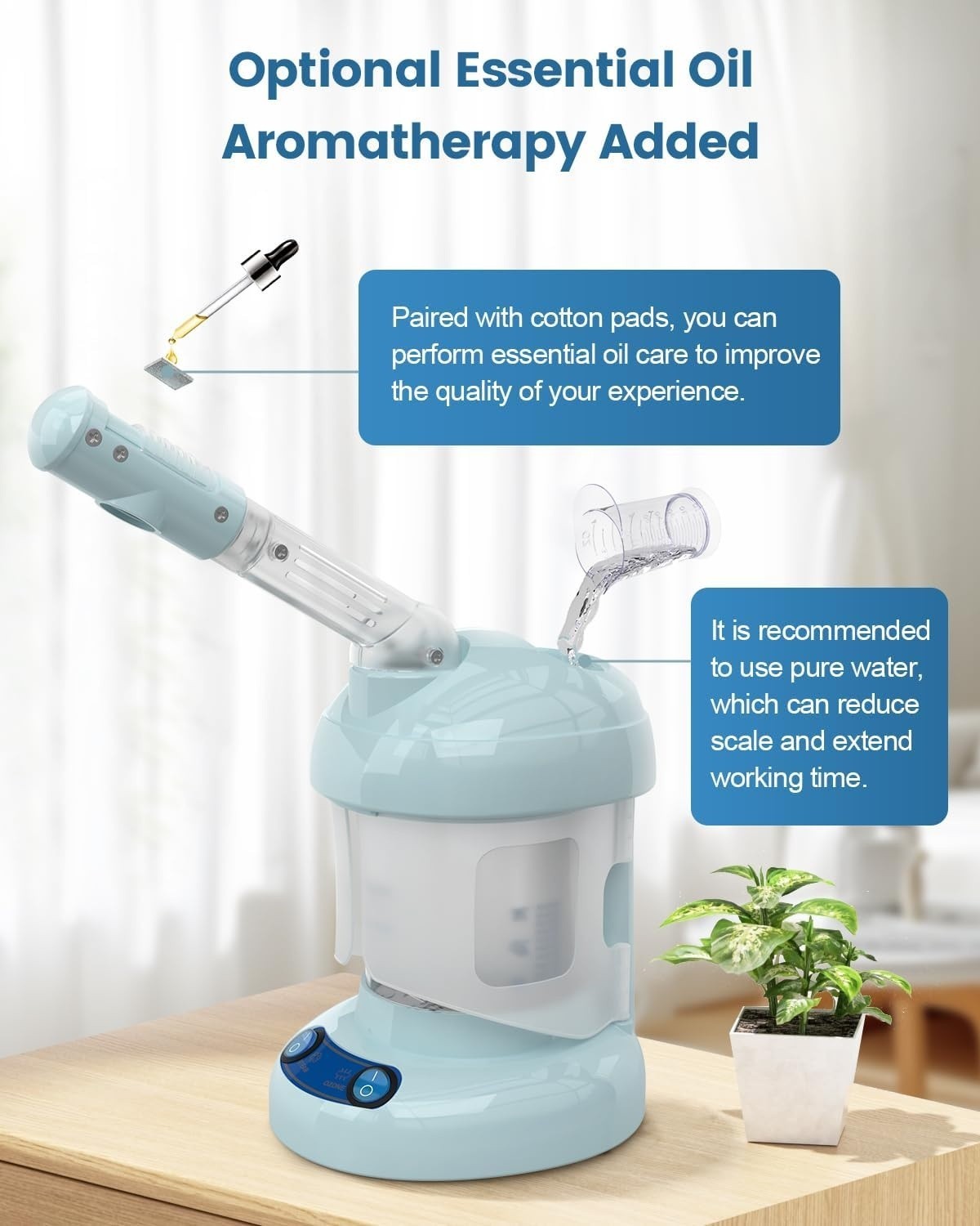 Vaporizador facial de sobremesa,Vaporizador de ozono con brazo giratorio de 360°