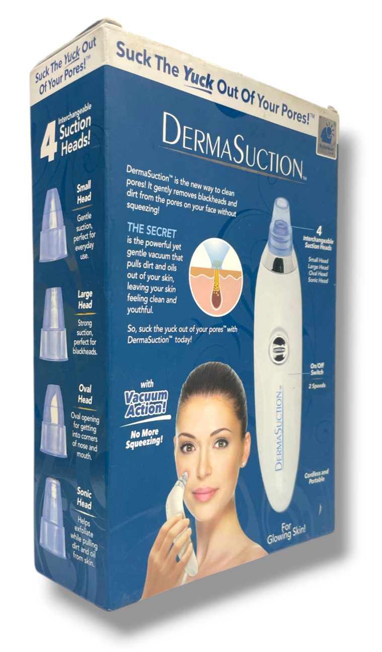 DermaSuction Pore Cleansing Device with 4 Suction Heads, As Seen In Pics