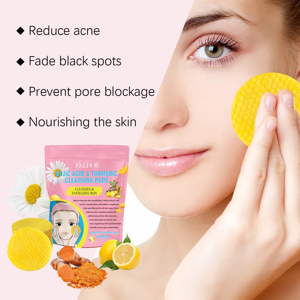 Turmeric Kojic Acid Cleansing Pad ntle Cleansing Skin Care Fades