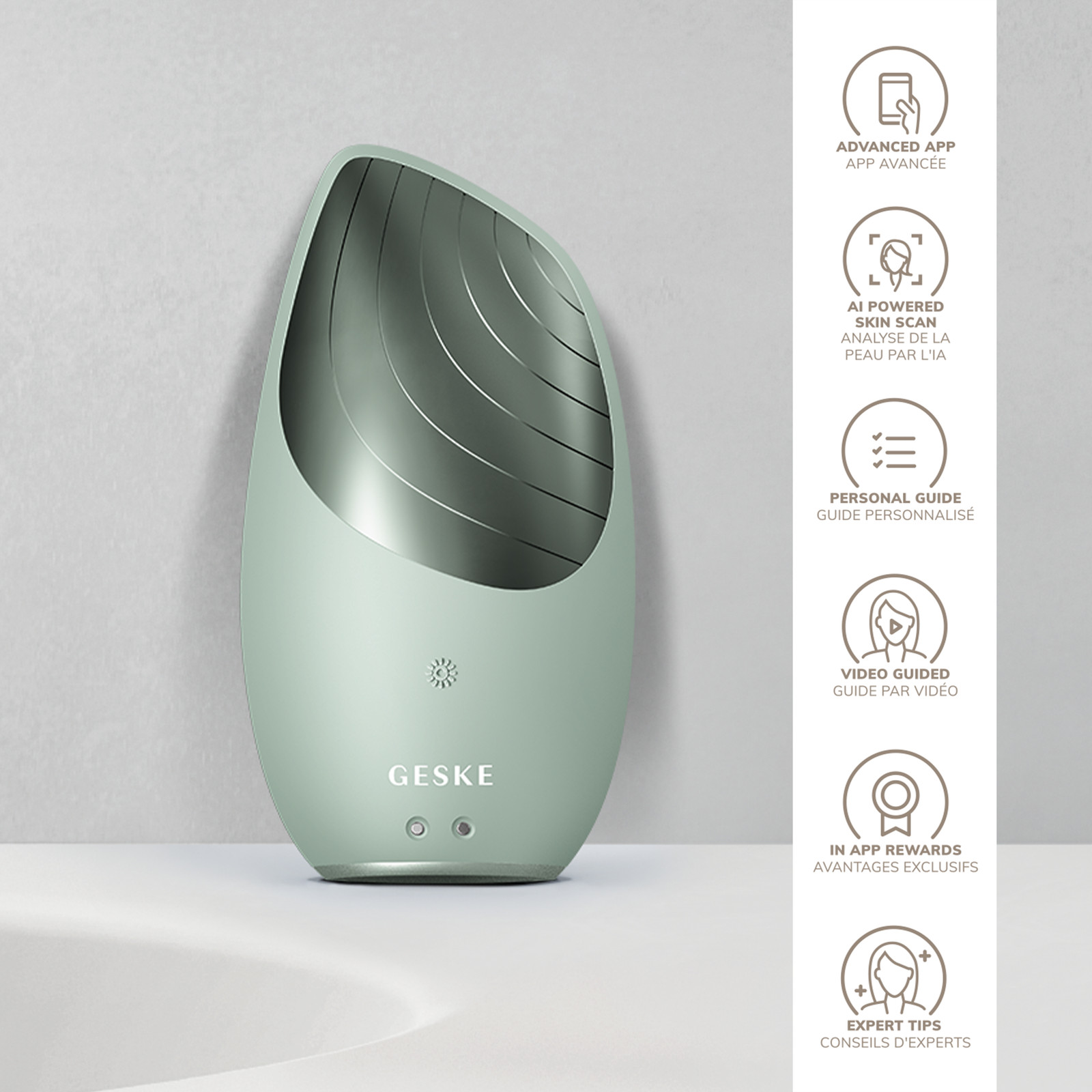 GESKE Sonic Thermo Facial Brush 6 in 1 Green