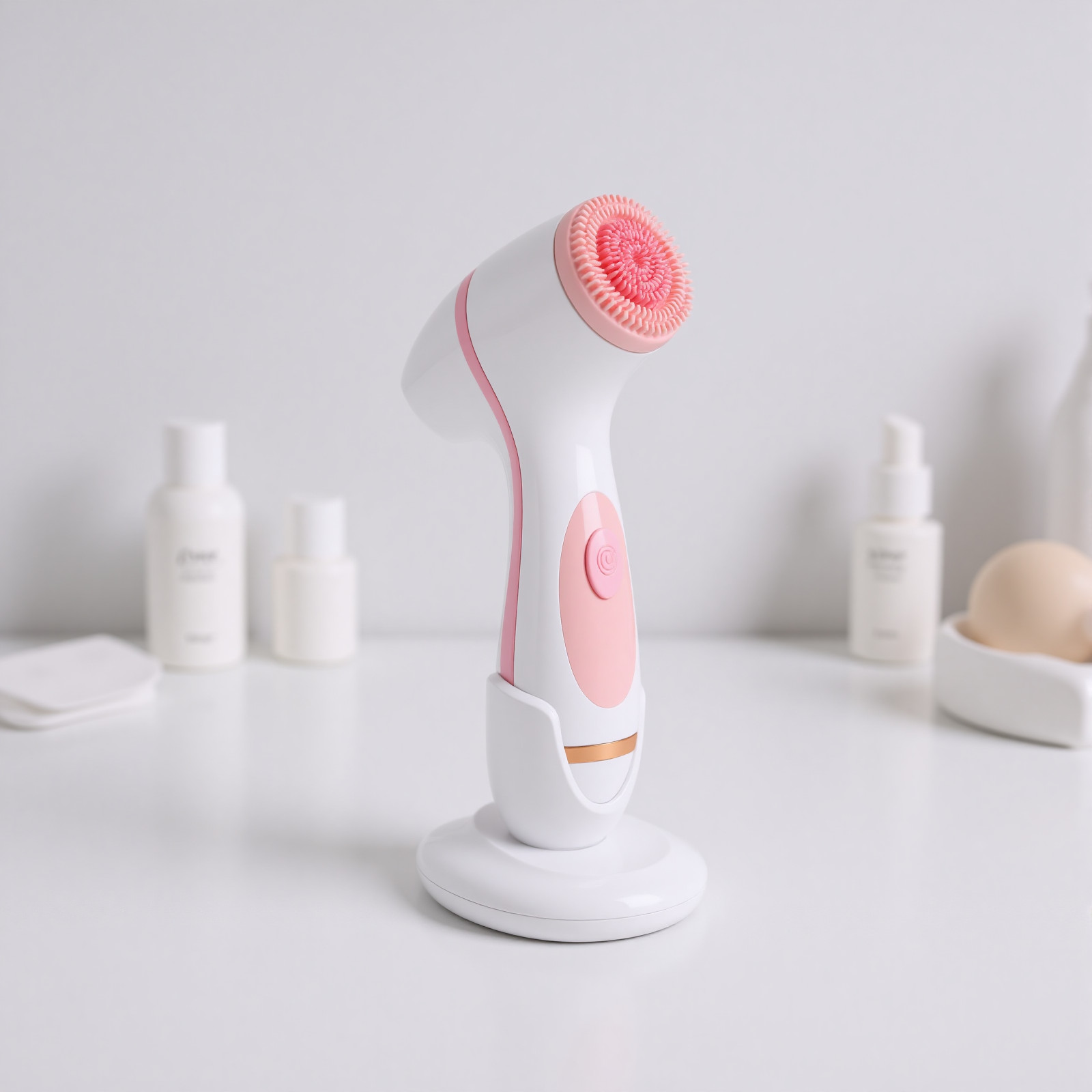 Facial Cleansing Brush Rechargeable IPX5 Water Proof Face Scrubber With 3 Head