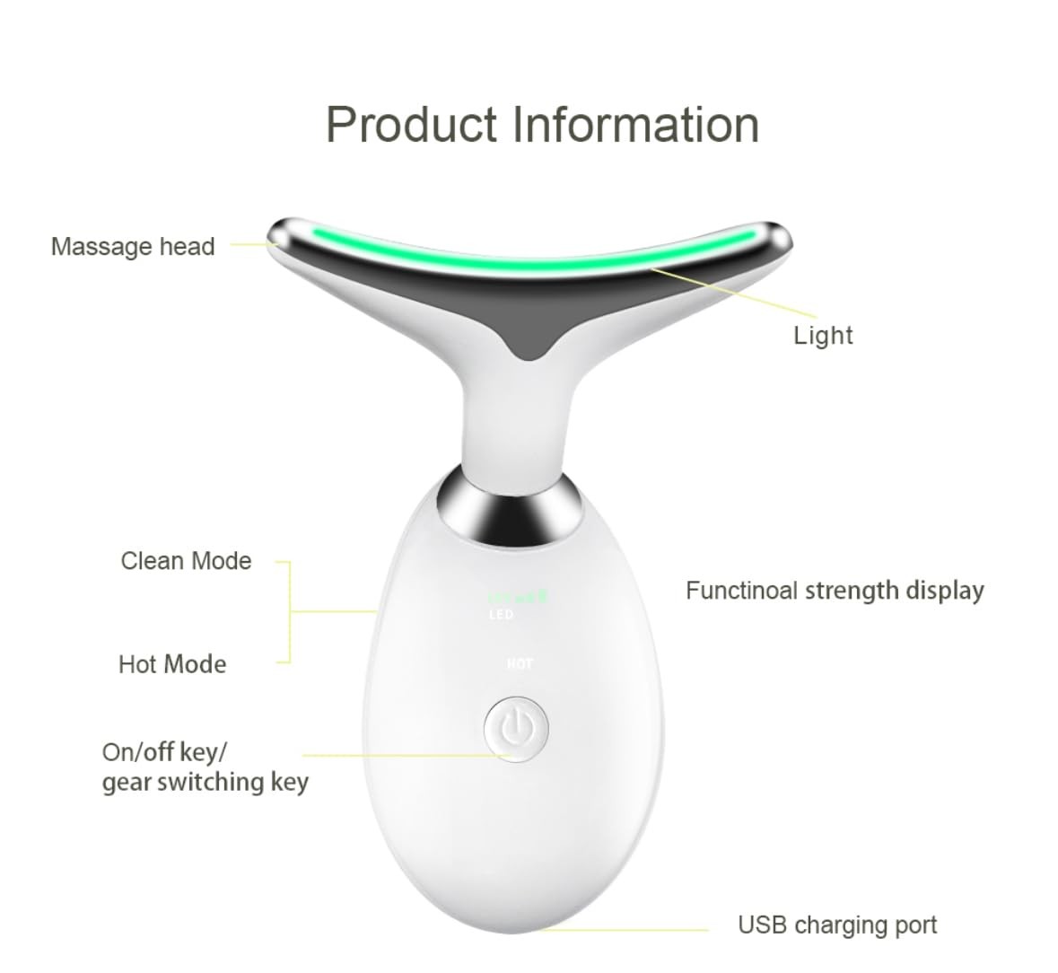 Face and Neck Massager with 7 Colors LED Light Therapy, Multi-Functional, Ski…