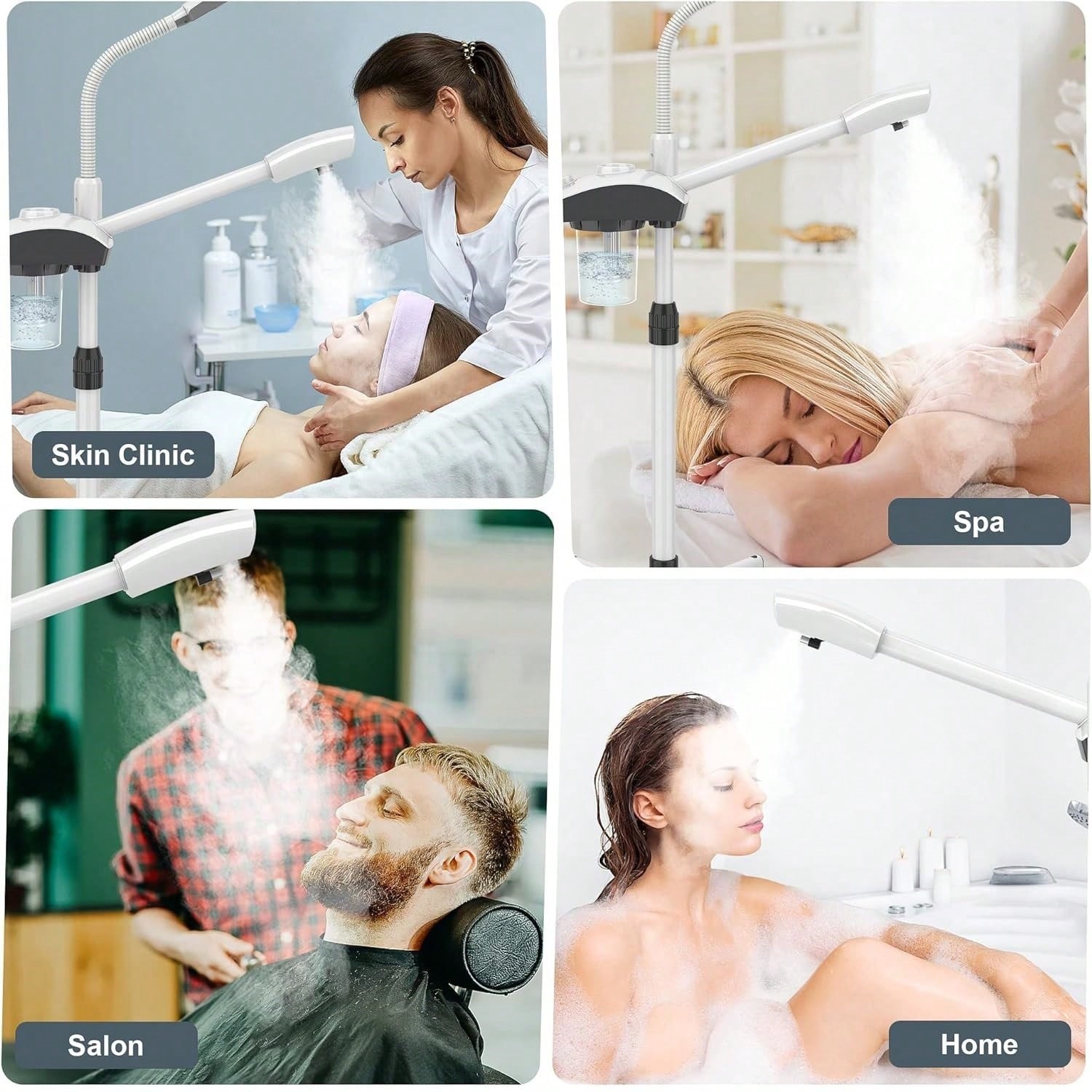 2 in 1 Facial Steamer with 3X Magnifying Lamp, Rolling Stand