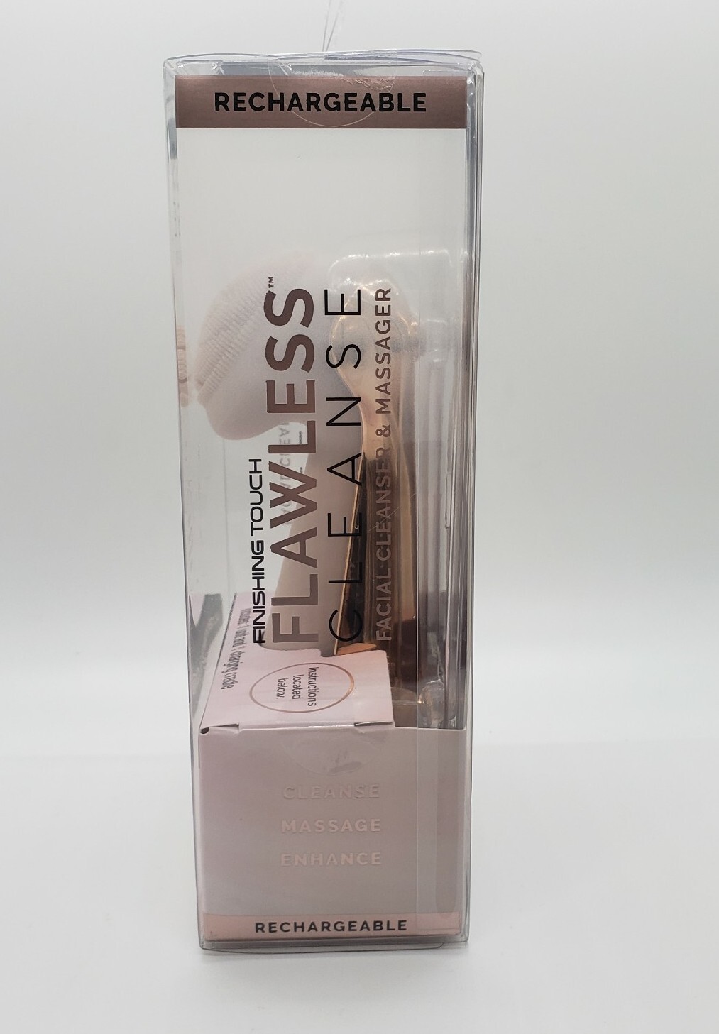 Finishing Touch Pink Flawless Cleanse Facial Cleanser and Massager Rechargeable