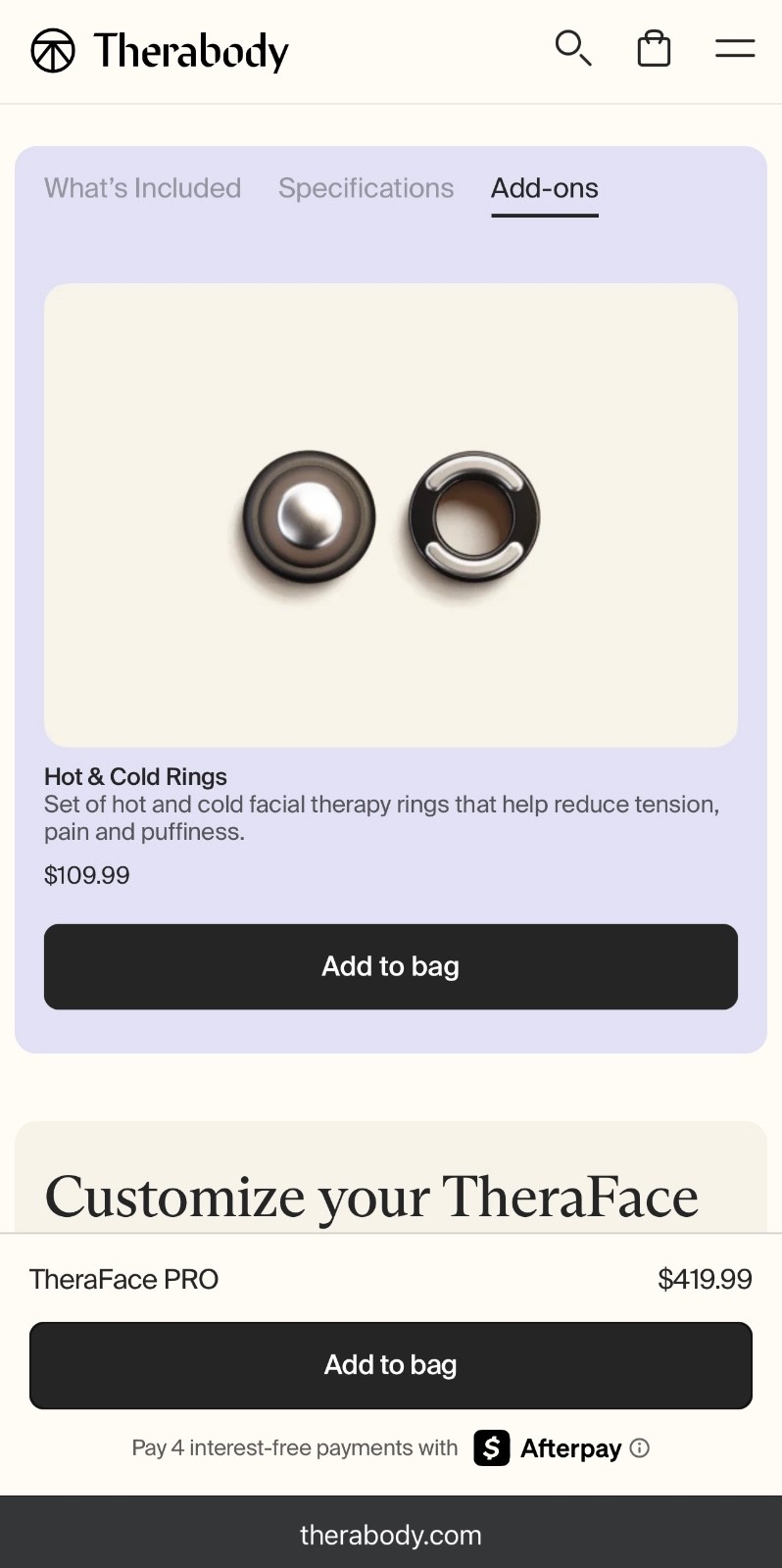 TheraFace Massager -Sealed in box. Black w/ hot and cold rings. $530 retail