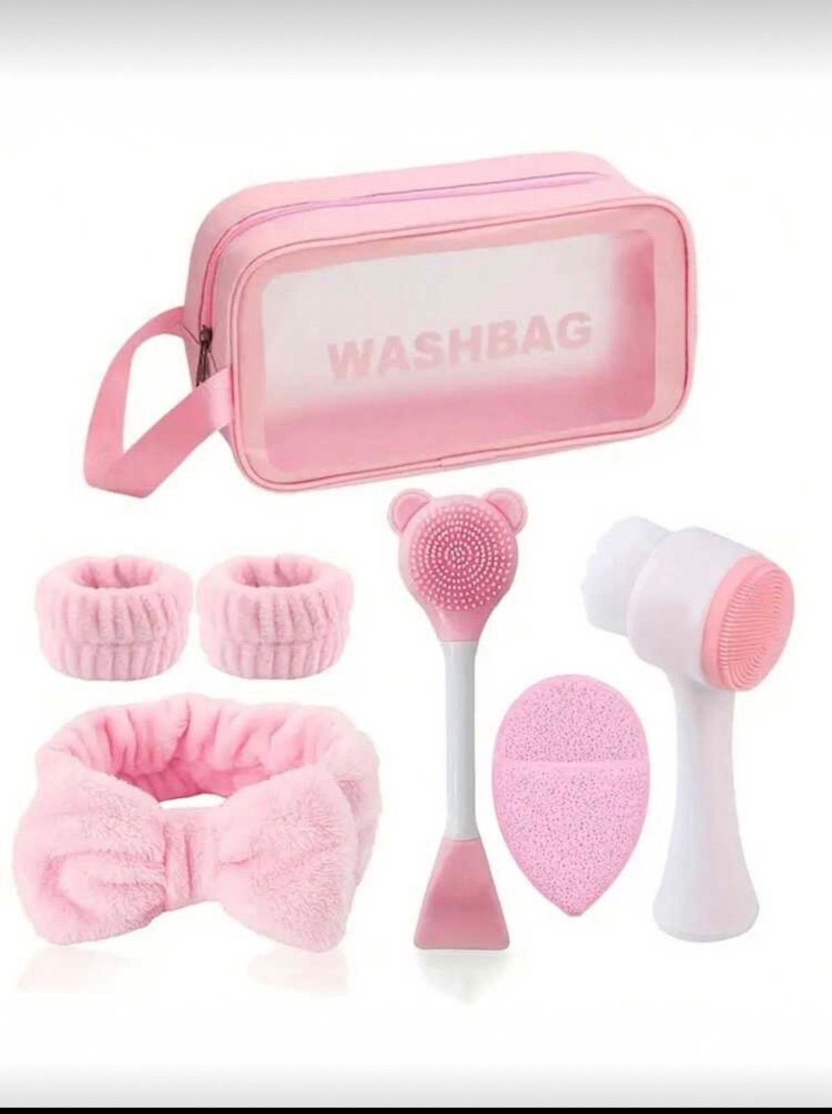 7-Piece Facial Cleansing Set, Deep Cleansing Beauty Spa Mask Brush Set, Soft Vel