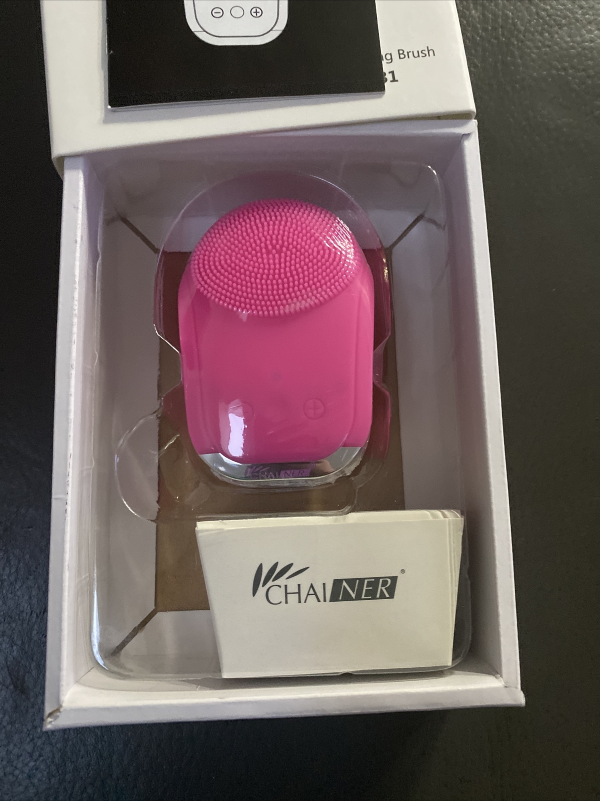 CHAINER Electric Ultrasonic Facial Cleaning Brush Pink Built-in Battery