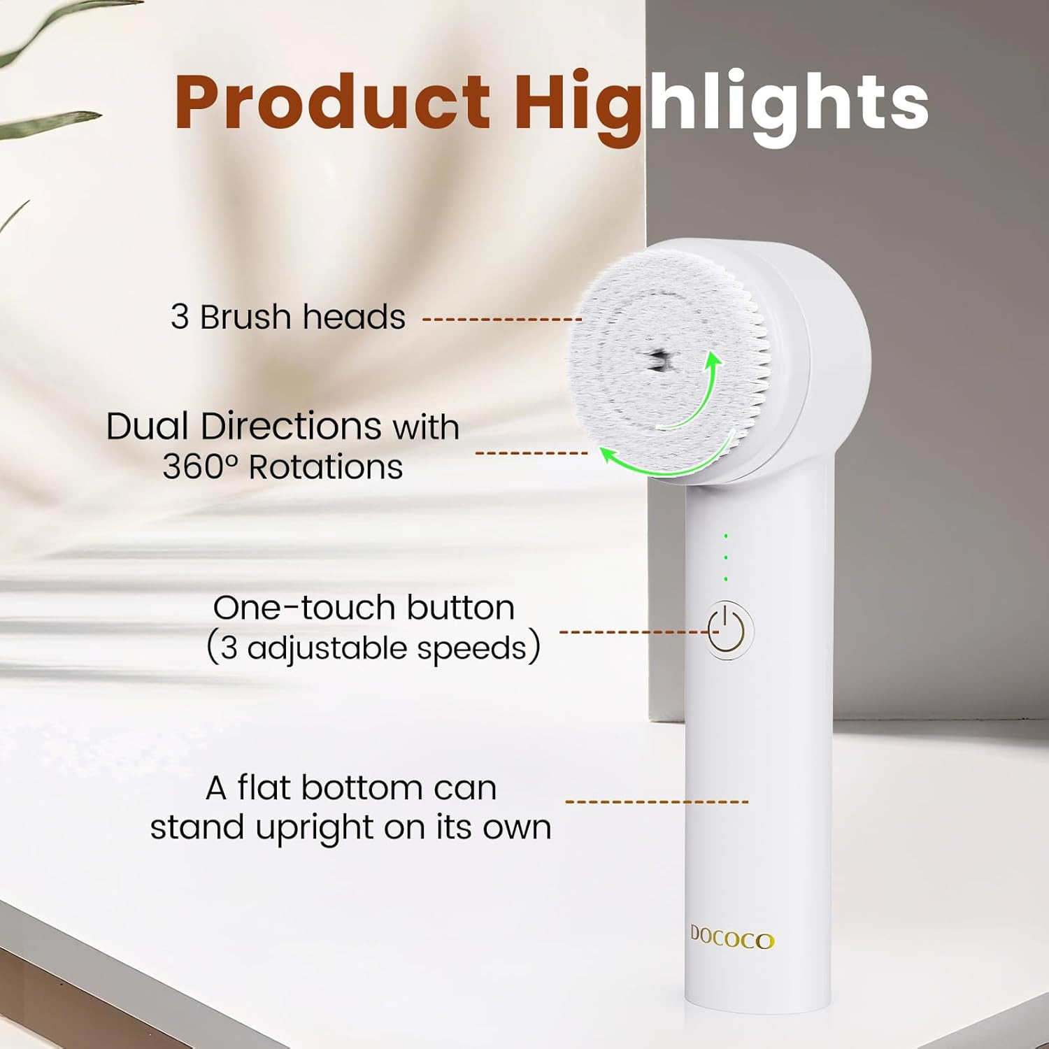 Electric Facial Cleansing Brush, 3-in-1 Waterproof Face Scrubber, 3-Speed