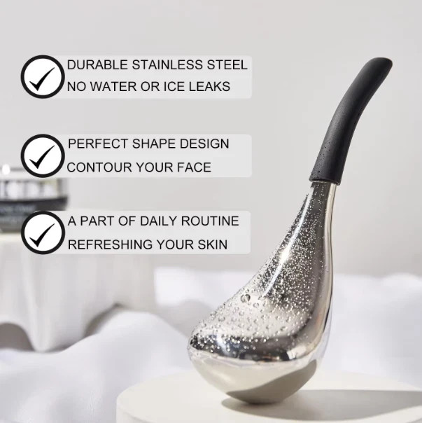 2 Pcs Ice Globes Facial Cooling Roller Stainless Steel Sticks for Face & Eyes