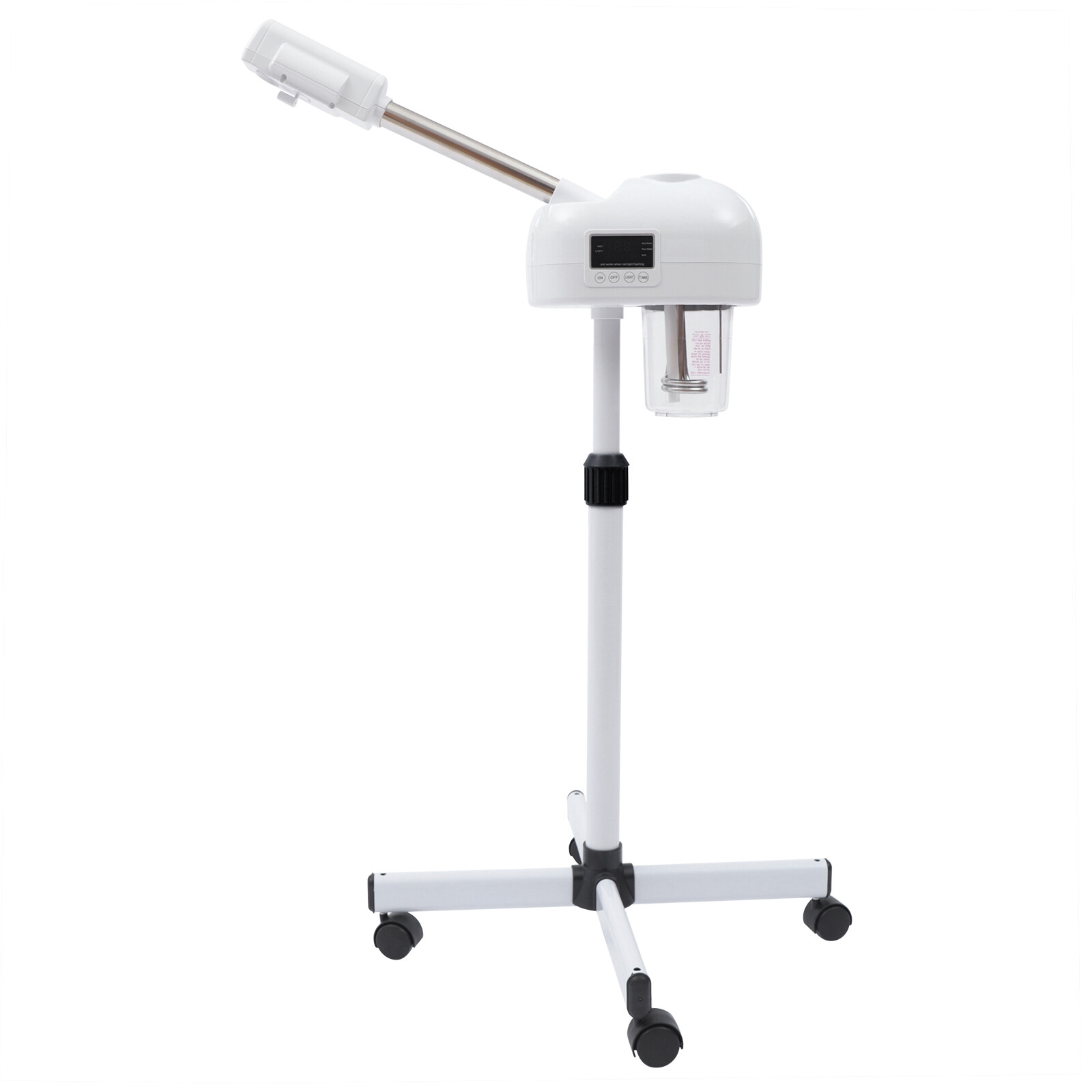 Facial Steamer Hot Ozone Skin Care Equipment Rolling Base Lcd Operation Panel