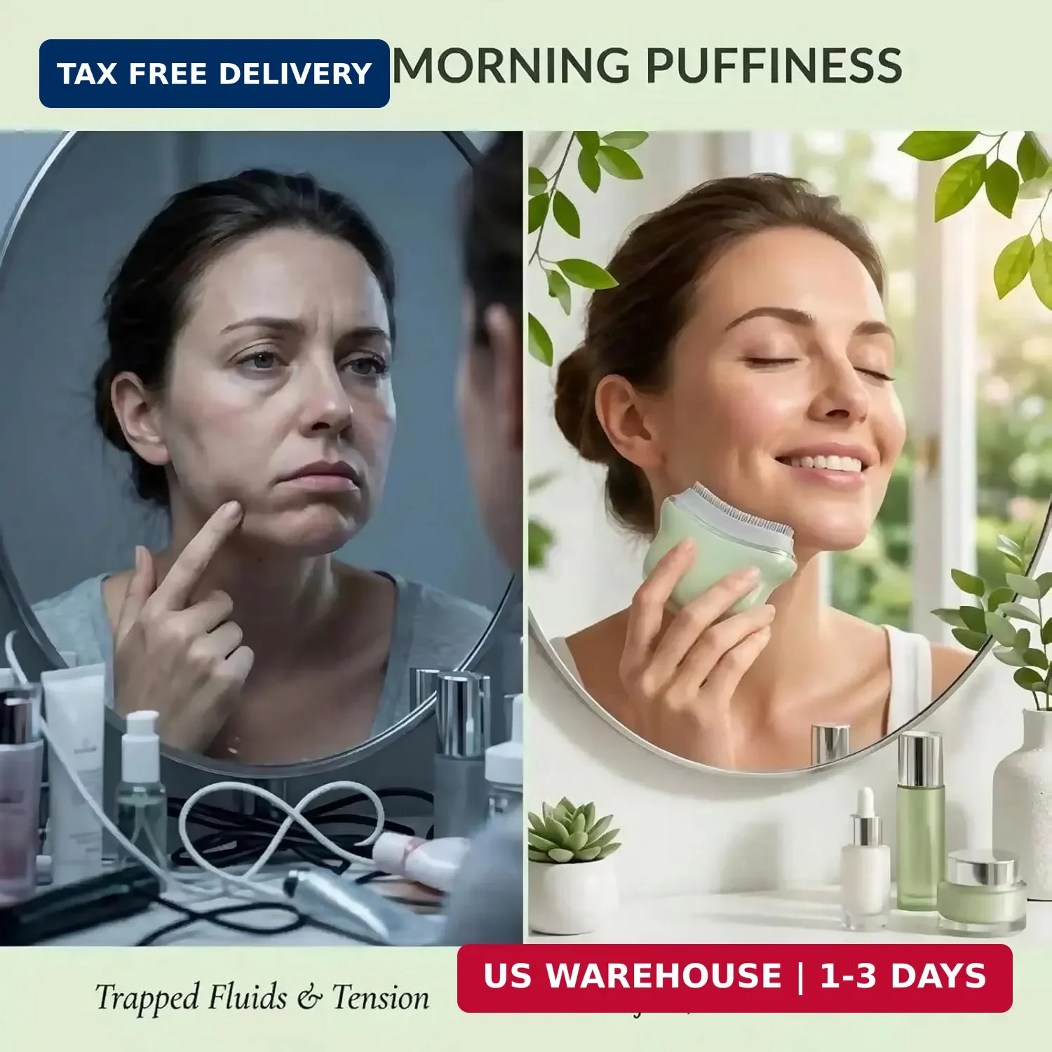 Multi Silicone Facial Cleansing Brush,Lymphatic Face Brush-Anti Puffiness,Lympha