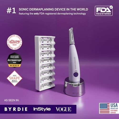 Beauty Sonicsmooth Dermaplane Razor for Women Face + Eyebrow trimmer Lavender