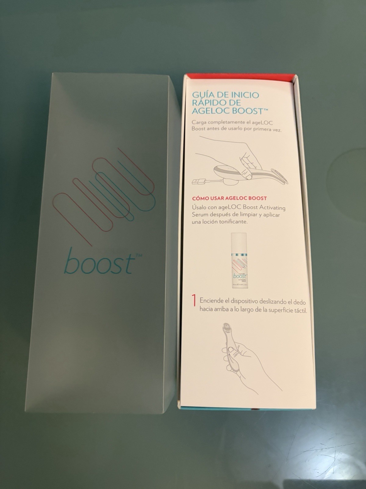 Nu Skin ageLOC Boost Facial Toning Device Wrinkles Rechargeable White/Blue T70