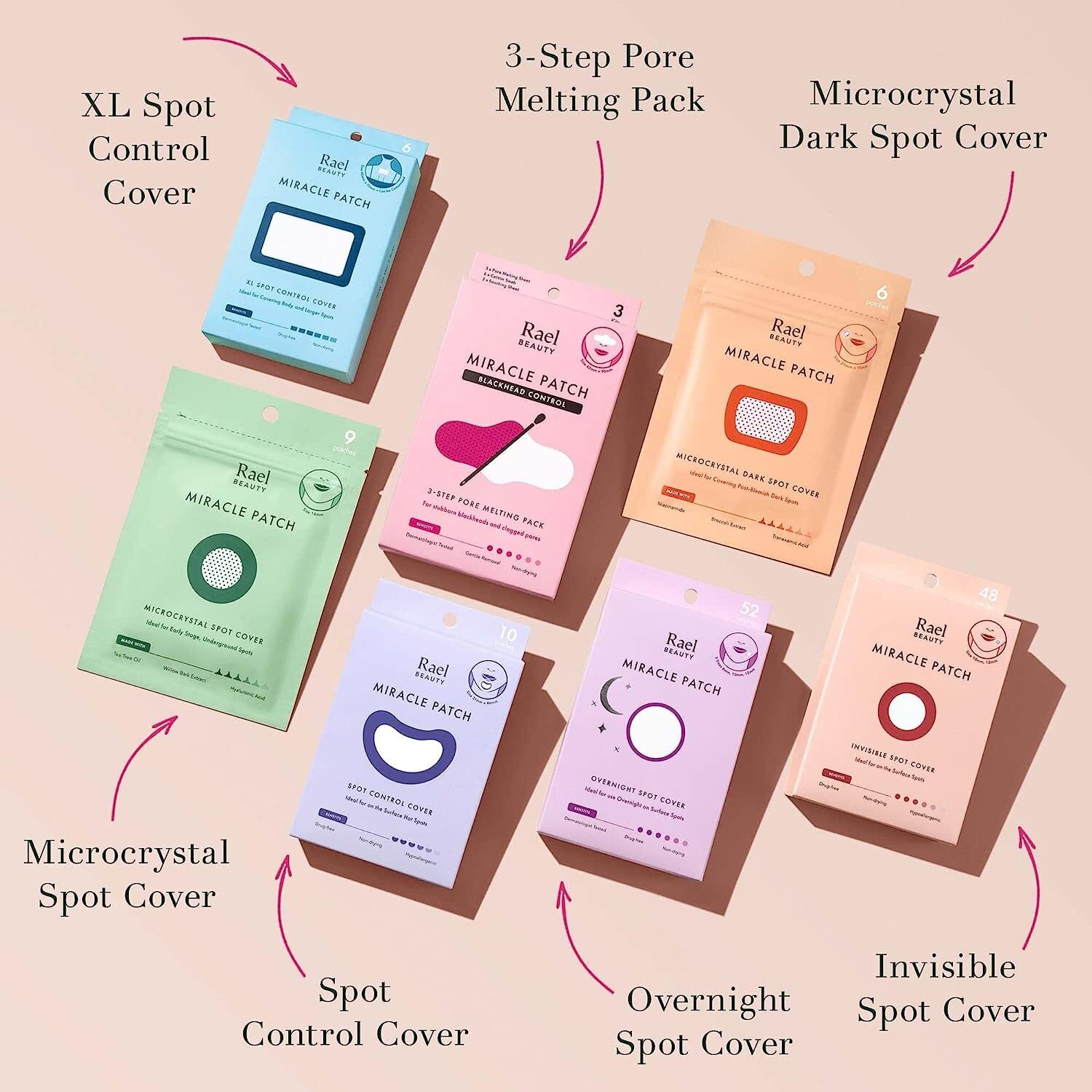 Rael Large Hydrocolloid Pimple Patches, Acne Patch Spot Control Cover (20 Count)